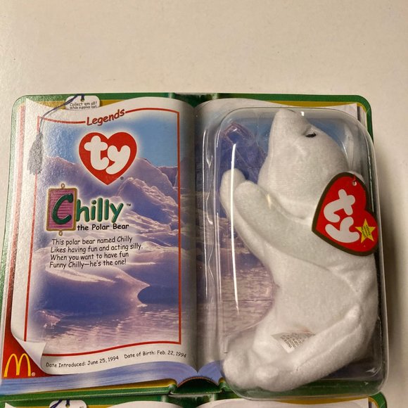 McDonald's Ty Beanie Babies "Legends" Chilly, Humphrey & Peanut - New Unopen - Picture 2 of 13